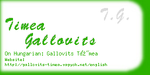 timea gallovits business card